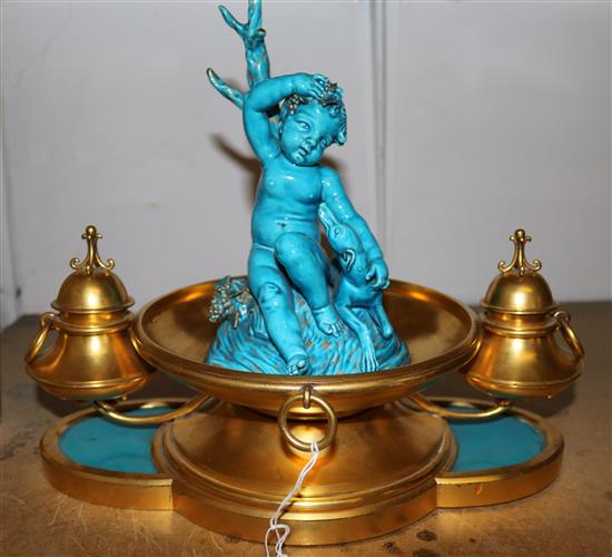 French ormolu cherub inkstand(-)